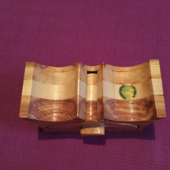 Fred Quist Handmade Wood Crafted Mini Desk Jewelry Box Decor Heart Drawer 5.75" - Picture 8 of 9